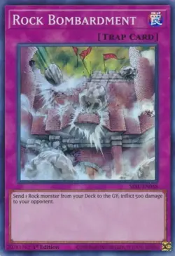 SESL-EN058 ROCK BOMBARDMENT SUPER RARE 1ST EDITION NEAR MINT YuGiOh TCG - Image 1