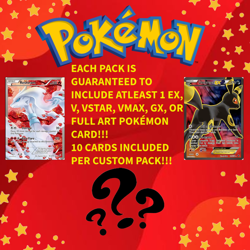 Pokemon TCG Mystery Custom Pack (10 Cards Total) Guarantee V VMAX VSTAR GX or EX - Image 1