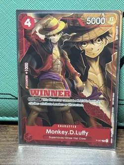 Monkey.D.Luffy P-007 Winner Tournament Promo Card One Piece Monkey D Luffy - Image 1