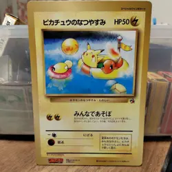 Pikachu's Natsuyasu Special Jumbo Old Back Retro Promo Rare Pokemon Card Game - Image 1