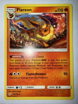 Pokemon TCG - Flareon 25/236 - Cosmic Eclipse - Uncommon Non Holo - Image 1