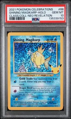 POKEMON SHINING MAGIKARP 2021 CELEBRATIONS CLASS.COLL NEO REVELATION #66 PSA 10 - Image 1