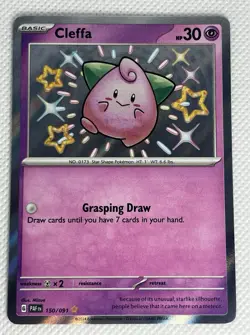 Pokemon Scarlet & Violet Paldean Fates Shiny Cleffa Holo 150/091 - Image 1