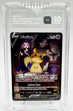 2022 POKEMON SWORD & SHIELD BRILLIANT STARS #TG16 FULL ART/MIMIKYU V TAG 10 - Image 1