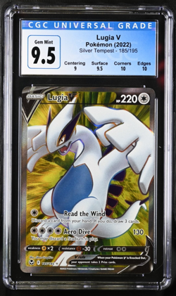 2022 Pokemon Lugia V Ultra Rare Holo Silver Tempest #185 CGC 9.5 (CGC 10 Now) - Image 1