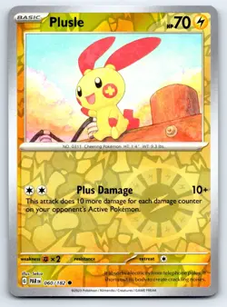 Pokemon Plusle SV04: Paradox Rift PAR Common Reverse Holofoil 060/182 NM - Image 1