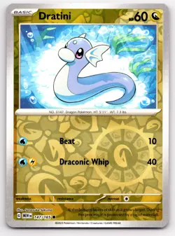 Pokemon SV: Scarlet & Violet 151 Dratini Common (MEW) Reverse Holo 147/165 NM - Image 1