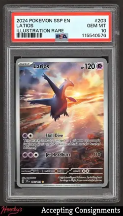 2024 Pokemon TCG Scarlet & Violet Surging Sparks #203 Latios IR PSA 10 GEM - Image 1