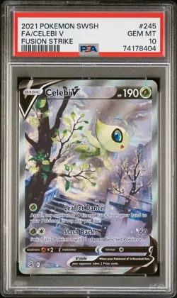 Pokemon Celebi V Fusion Strike Full Alt Art #245 PSA 10 Gem Mint - Image 1