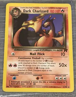 Dark Charizard 21/82 Team Rocket Unlimited Rare Pokemon TCG - Image 1