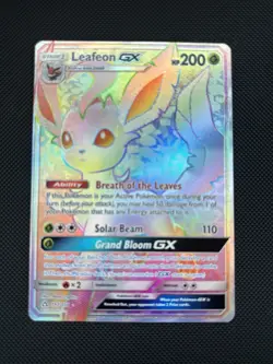 Leafeon GX Secret Rare Full Art Holo 157/156 SM Ultra Prism 200 HP Pokemon - Image 1