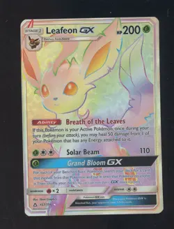 2018 Pokemon Sun & Moon Ultra Prism Secret #157 FA Leafeon GX - Image 1