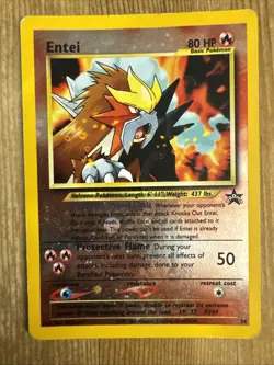Entei 34 Pokemon Promo Wizards Of The Coast Era Black Star Promo Card DMG - Image 1