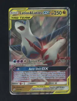 2019 Pokemon Sun & Moon Team Up Secret #190 FA Latias & Latios GX - Image 1