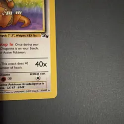 Dragonite 19/62 Fossil Rare 100 HP Stage 2 Regular Pokemon TCG Card English - Image 5
