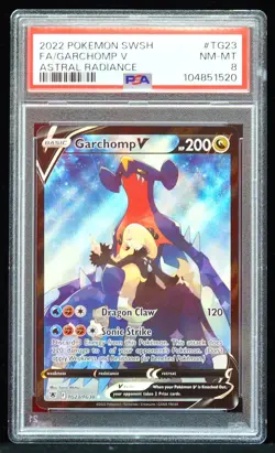 2022 Garchomp V #TG23/TG30 Astral Radiance PSA 8 Pokemon Card - Image 1