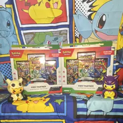 Lot Of 2 Pokemon First Partner Illustration Collection Series 1 w/ Promo Cards - Image 1