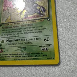 Heracross 6/111 Neo Genesis Holo Rare 1st Edition LP Pokemon Card 🌹🌹 - Image 5