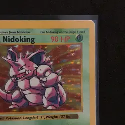 Pokemon Card: Nidoking HOLO 11/102 Shadowless Base Set Vintage Rare! HP/DMG - Image 3