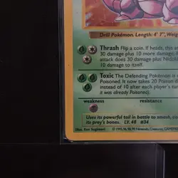 Pokemon Card: Nidoking HOLO 11/102 Shadowless Base Set Vintage Rare! HP/DMG - Image 4