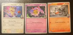TEAM ROCKET TRIO Meowth, Chingling, Houndour Lot - 3 Pokemon Cards TCG - Image 1