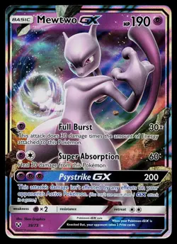 Pokemon Card - Mewtwo GX Shining Legends 39/73 Holo GX Rare - Image 1