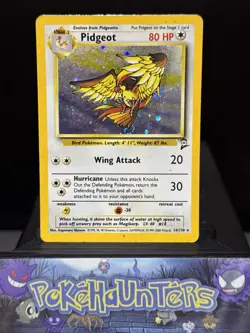 Pokemon Card Pidgeot 14/130 Base 2 Holo Rare WOTC Played 2 - Image 1