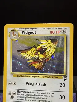Pokemon Card Pidgeot 14/130 Base 2 Holo Rare WOTC Played 2 - Image 2