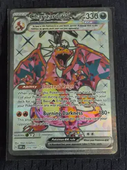 Charizard ex Full Art Secret Rare Holo OBF: Obsidian Flames 215/197 Pokemon - Image 1