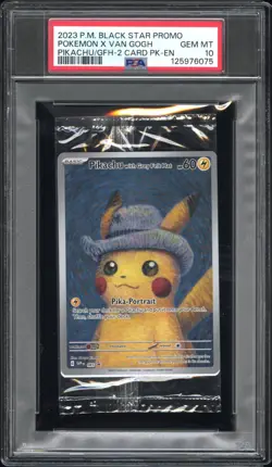 2023 POKEMON PIKACHU/GFH-2 CARD BS PROMO CELLO POKEMON X VAN GOGH PSA 10 - Image 1