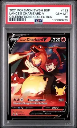 PSA 10 - 2021 Pokemon Celebration Collection Lance's Charizard V #SWSH133 - BSP - Image 1