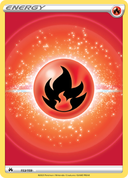Fire Energy 153/159 Ultra Rare Crown Zenith Pokemon Textured Holo NM/M - Image 1