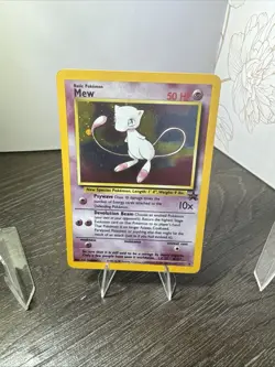 Mew HOLO Black Star Movie WOTC Promo 9 Pokemon TCG Holographic - LP fat swirl - Image 1