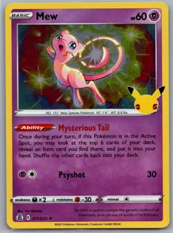 Mew 011/025 Holo Rare Celebrations Pokemon Near Mint - Image 1