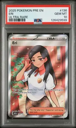 Pokemon Eri Trainer Full Art Ultra Rare TCG Card PSA 10 Gem Mint Prismatic PRE - Image 1