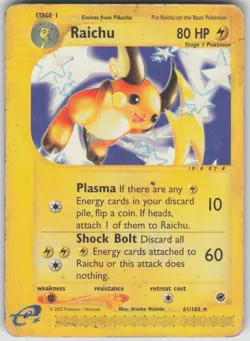 Pokemon TCG Raichu (61) Rare Expedition 061/165 - Image 1