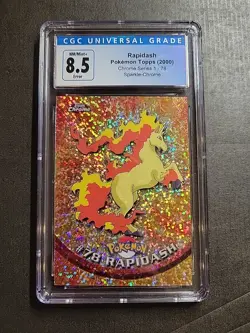 Pokemon Topps Chrome Series 1 Cgc 8.5 Error Rapidash Sparkle - Image 1