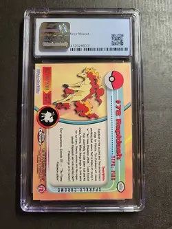 Pokemon Topps Chrome Series 1 Cgc 8.5 Error Rapidash Sparkle - Image 2