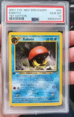 2001 POKEMON NEO DISCOVERY KABUTO 1ST EDITION | Low Pop PSA 10 GEM MINT! - Image 1