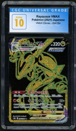 2021 Pokemon Rayquaza VMAX Ultra Rare Holo JP VMAX Climax #284 CGC PRISTINE 10 - Image 1