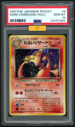 1997 POKEMON DARK CHARIZARD-HOLO JAPANESE ROCKET #6 PSA 10/MBA Gold Diamond - Image 1
