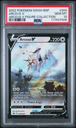 POKEMON ARCEUS V 2022 SWSH BLACK STAR PROMO ARCEUS V FIGURE COLL #204 PSA 10 - Image 1