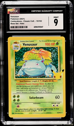 2021 Pokemon Venusaur Base Set Holo Celebrations - Classic Coll. #15 CGC 9 - Image 1