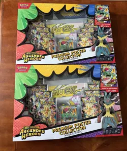 (2) Pokemon Ascended Heroes Mega Lucario Premium Poster Collection Box Sealed - Image 1