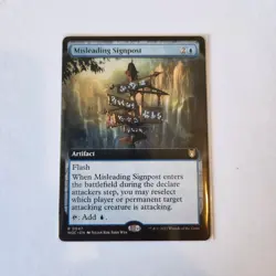 MTG Misleading Signpost (Extended Art) - WOC Wilds of Eldraine NM - Image 1