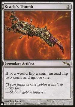 Magic the Gathering MTG Krark's Thumb (260) The List LP - Image 1
