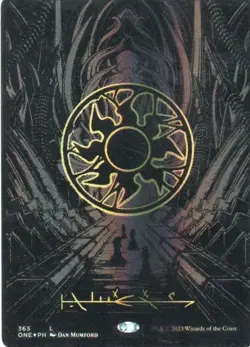 MTG: Phyrexia: All Will Be One: Plains (Oil Slick Raised Foil) : LP Condition - Image 1