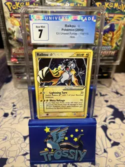 Raikou ☆ Pokemon Card 2005 EX Unseen Forces 114/115 Holo Grade 7 - Image 1