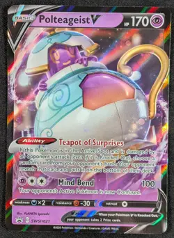 Polteageist V Black Star Promo Full Art Ultra Rare Pokemon Card SWSH021 (NM) - Image 1