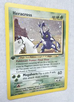 1st Edition HERACROSS 6/111 Neo Genesis Holo Rare English Pokemon Card 2000 - Image 5
